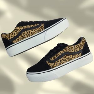 Vans Cheetah Print Ward Platform Sneaker